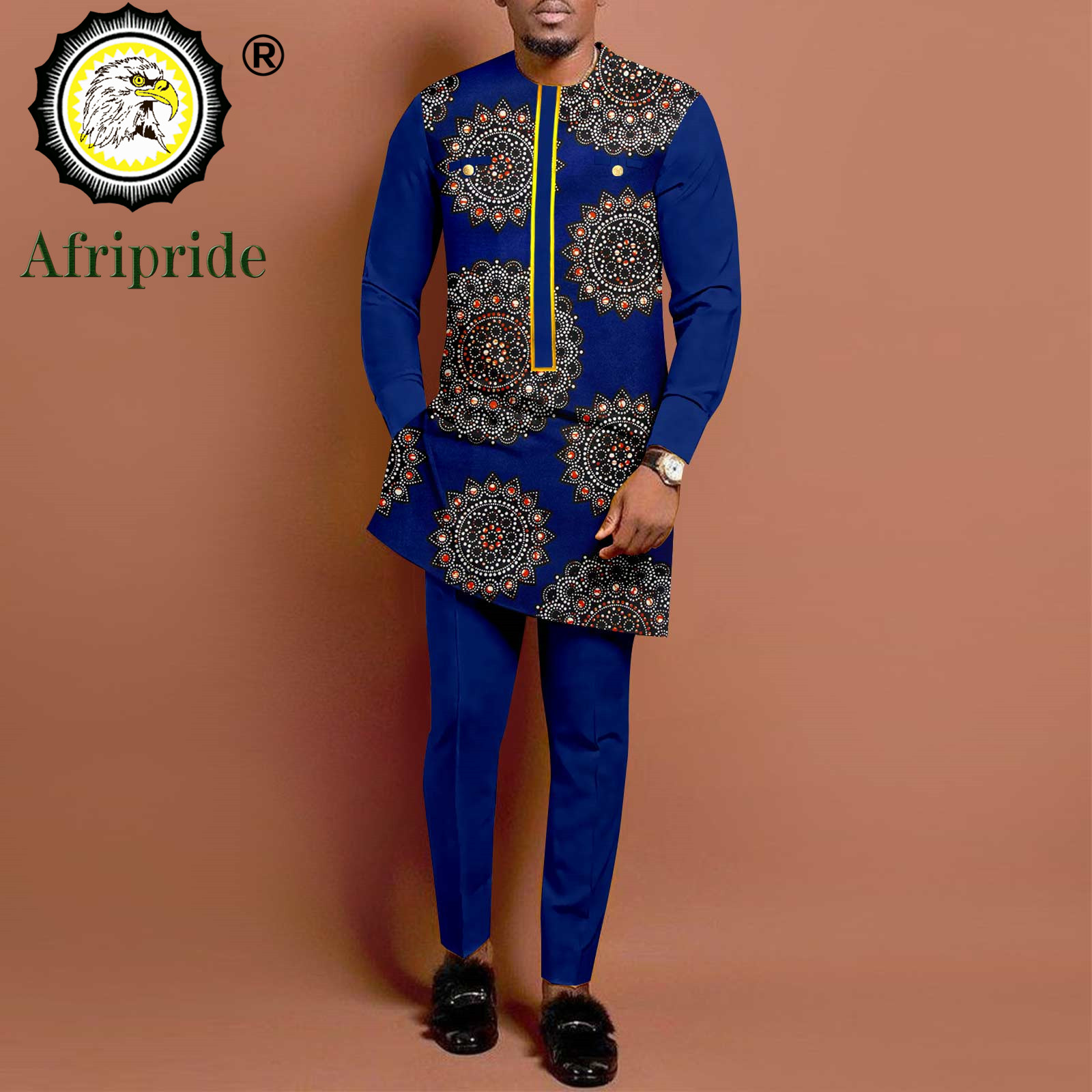 Dashiki Shirt Men - Costume africain pour hommes, manches longues,