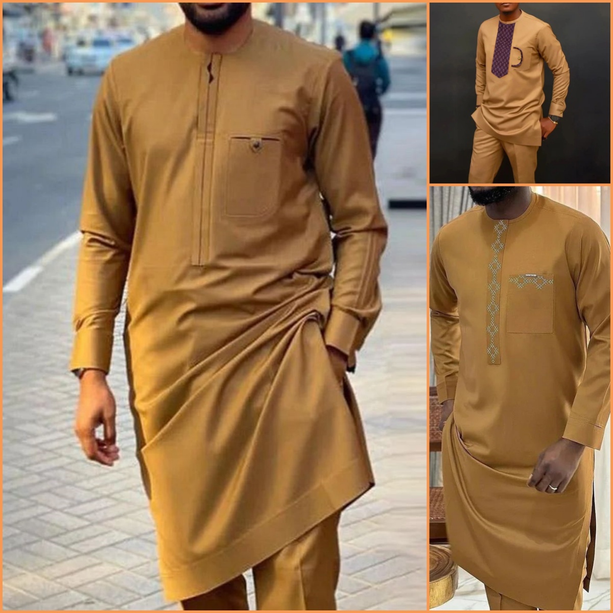 Dashiki Shirt Men - Ensemble traditionnel africain pour hommes, col