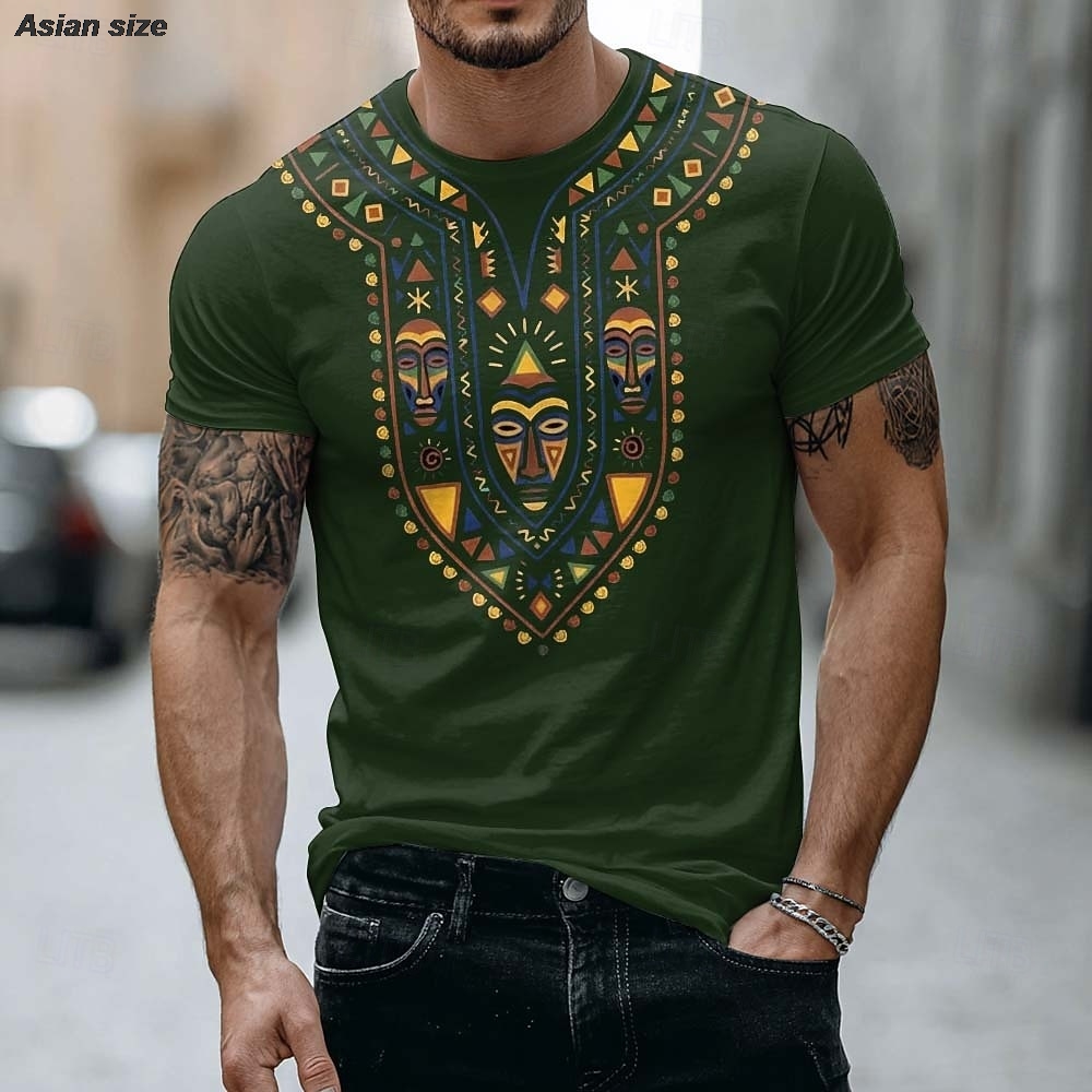 T-shirt Masque Tribal Africain - Dashiki Shirt Men avis et prix