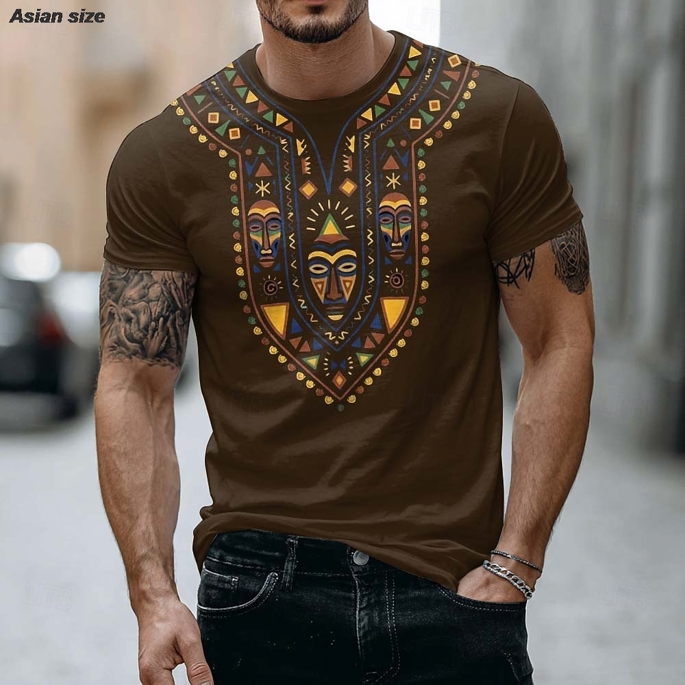 T-shirt Masque Tribal Africain - Dashiki Shirt Men avis et prix
