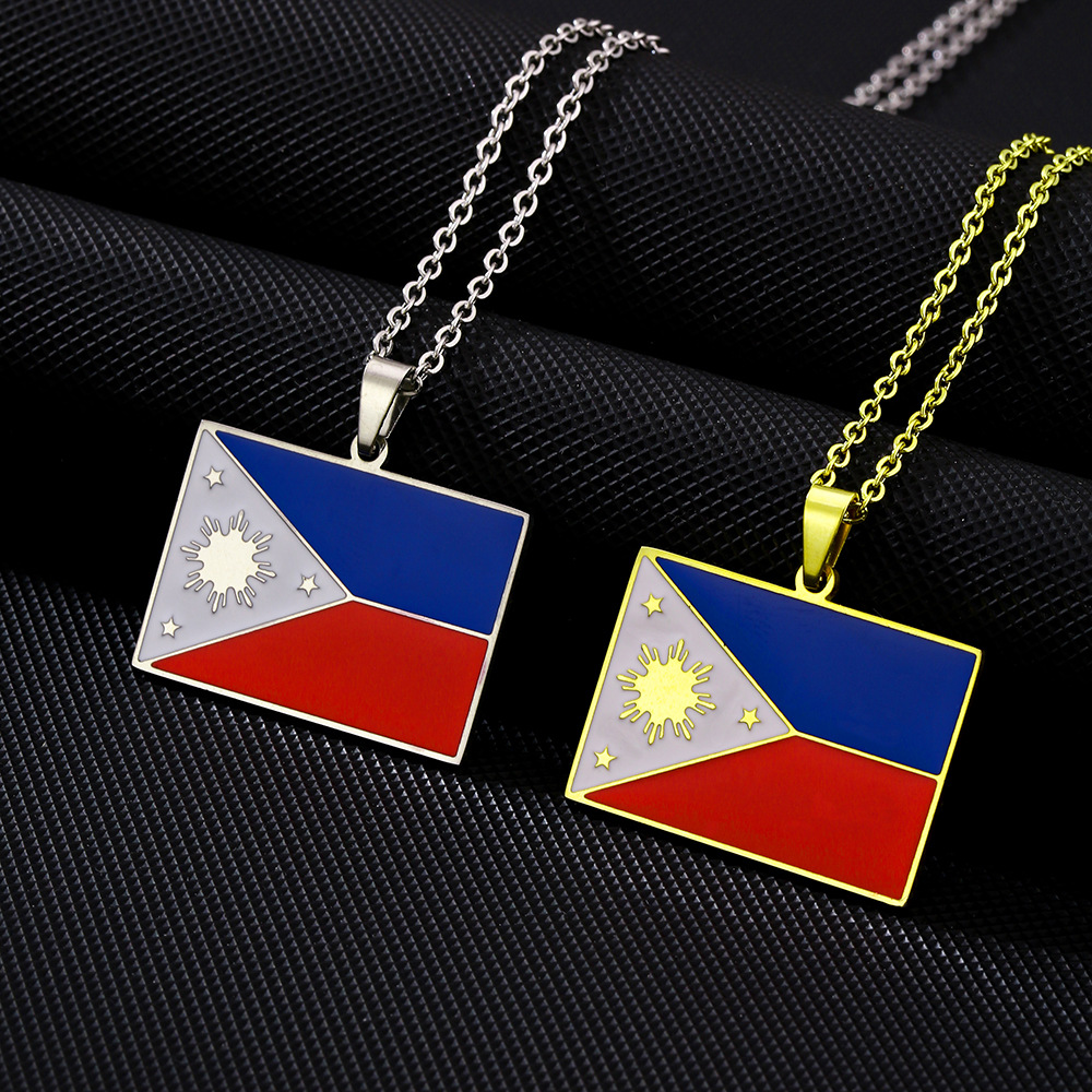 Collier drapeau philippin en a - Ethnic Fashion Philippines avis et prix