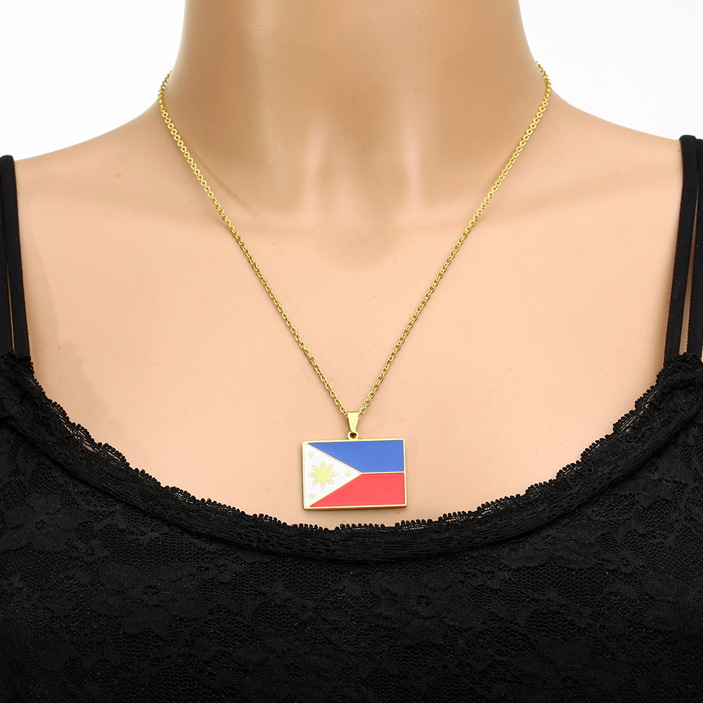 Collier drapeau philippin en a - Ethnic Fashion Philippines avis et prix